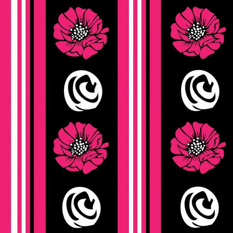 Bold Pink Flower XII White Modern Wood Framed Art Print with Double Matting by ND Art and Design