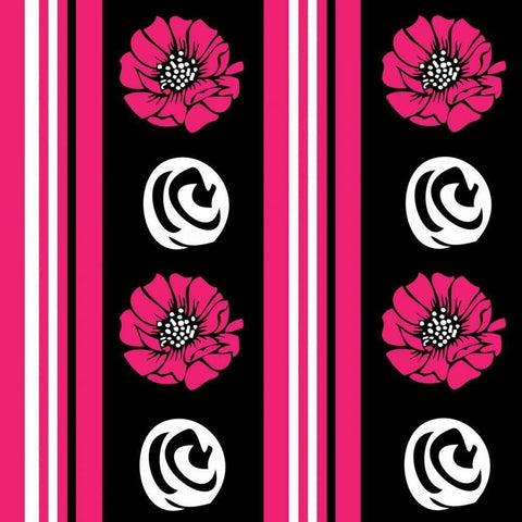 Bold Pink Flower XII Black Modern Wood Framed Art Print by ND Art and Design