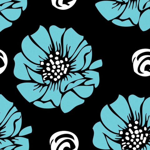 Bold Turquoise Flower I Black Modern Wood Framed Art Print by ND Art and Design