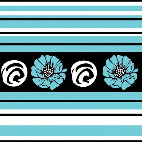 Bold Turquoise Flower II Gold Ornate Wood Framed Art Print with Double Matting by ND Art and Design