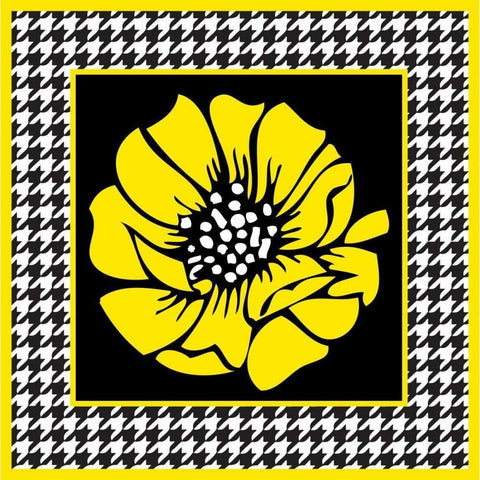 Bold Yellow Flower XI Black Modern Wood Framed Art Print by ND Art and Design