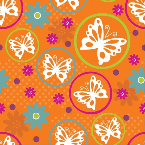 Butterflies and Blooms Lively V Black Modern Wood Framed Art Print with Double Matting by ND Art and Design