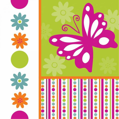 Butterflies and Blooms Lively VI Black Ornate Wood Framed Art Print with Double Matting by ND Art and Design