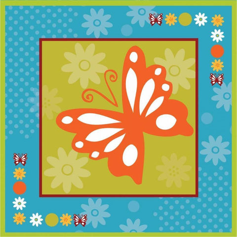 Butterflies and Blooms Playful XII Gold Ornate Wood Framed Art Print with Double Matting by ND Art and Design