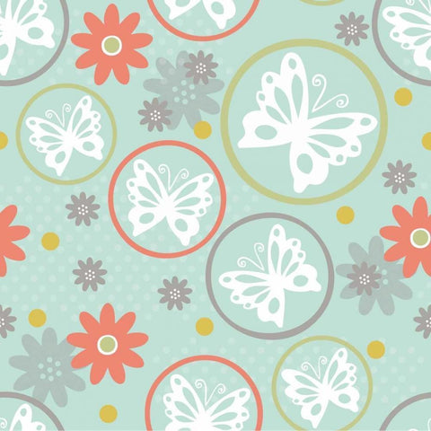 Butterflies and Blooms Tranquil V Black Modern Wood Framed Art Print with Double Matting by ND Art and Design