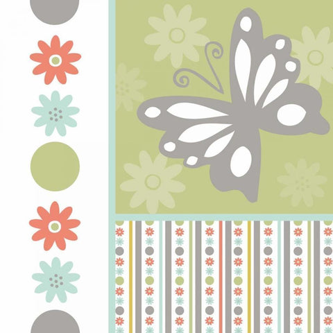 Butterflies and Blooms Tranquil VI Gold Ornate Wood Framed Art Print with Double Matting by ND Art and Design