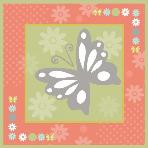 Butterflies and Blooms Tranquil XII Black Modern Wood Framed Art Print by ND Art and Design