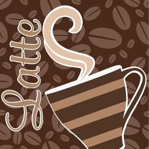 Cafe Au Lait Cocoa Latte VIII Gold Ornate Wood Framed Art Print with Double Matting by ND Art and Design