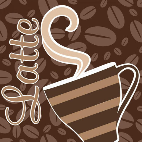 Cafe Au Lait Cocoa Latte VIII White Modern Wood Framed Art Print with Double Matting by ND Art and Design