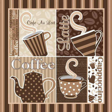 Cafe Au Lait Cocoa Latte XIII Black Modern Wood Framed Art Print with Double Matting by ND Art and Design