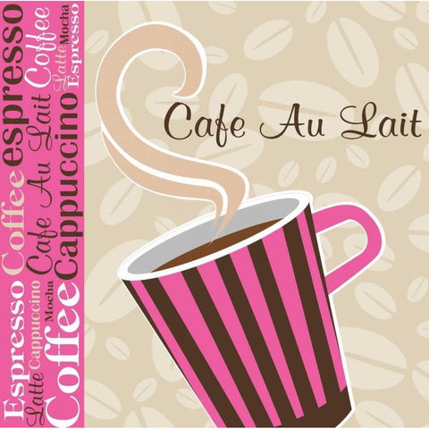 Cafe Au Lait Cocoa Punch I Black Modern Wood Framed Art Print with Double Matting by ND Art and Design