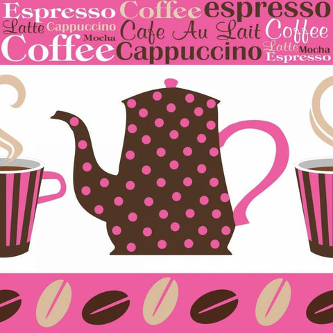 Cafe Au Lait Cocoa Punch III White Modern Wood Framed Art Print with Double Matting by ND Art and Design