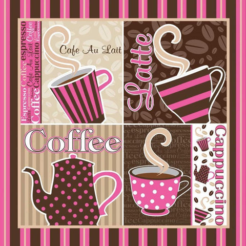 Cafe Au Lait Cocoa Punch XIII Black Modern Wood Framed Art Print by ND Art and Design