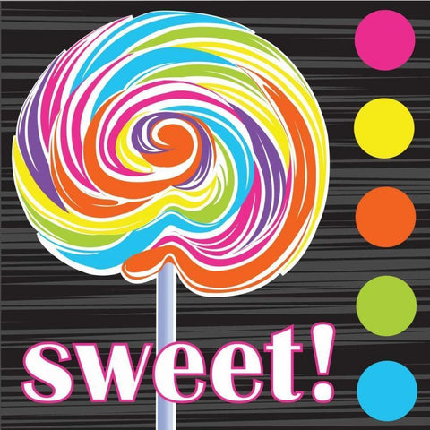 Candy Craze I White Modern Wood Framed Art Print by ND Art and Design