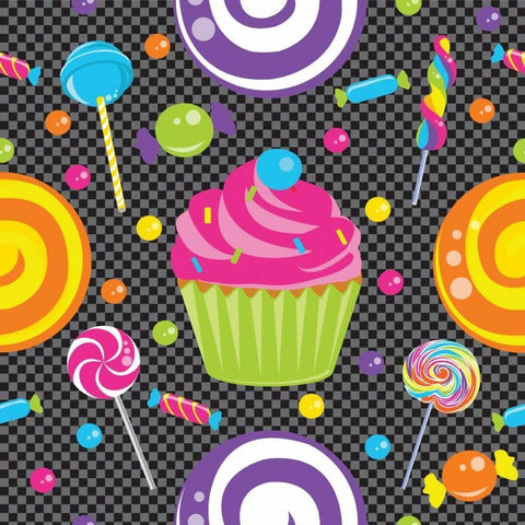 Candy Craze II White Modern Wood Framed Art Print with Double Matting by ND Art and Design