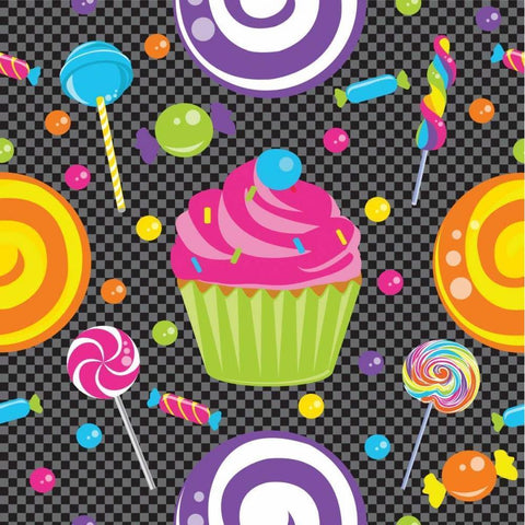 Candy Craze II White Modern Wood Framed Art Print by ND Art and Design