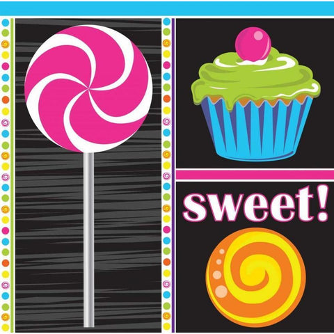 Candy Craze V Gold Ornate Wood Framed Art Print with Double Matting by ND Art and Design