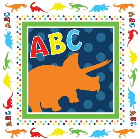 Dinopolooza XI White Modern Wood Framed Art Print with Double Matting by ND Art and Design