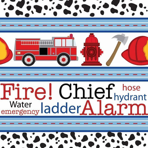 Fire Emergency II Black Modern Wood Framed Art Print with Double Matting by ND Art and Design