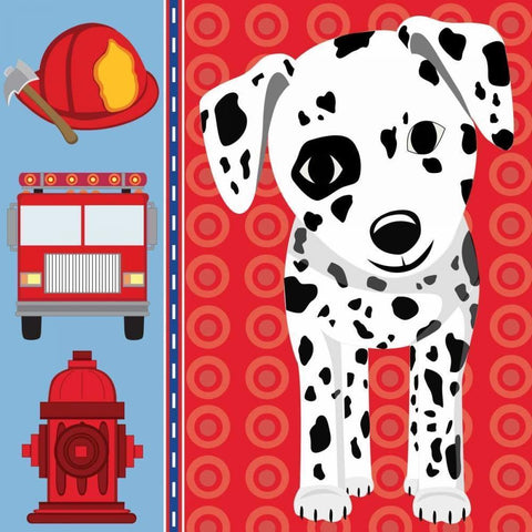 Fire Emergency XI Black Modern Wood Framed Art Print with Double Matting by ND Art and Design