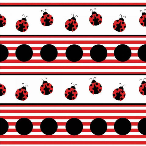 Ladybug VI Black Modern Wood Framed Art Print with Double Matting by ND Art and Design