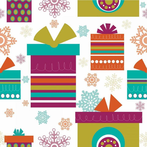 Mod Christmas IV White Modern Wood Framed Art Print with Double Matting by ND Art and Design