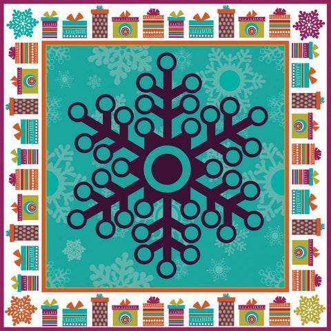 Mod Christmas XII Black Ornate Wood Framed Art Print with Double Matting by ND Art and Design