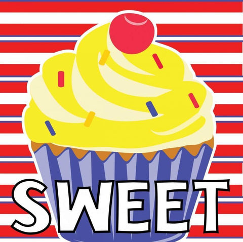 Sweet Shoppe VII White Modern Wood Framed Art Print with Double Matting by ND Art and Design