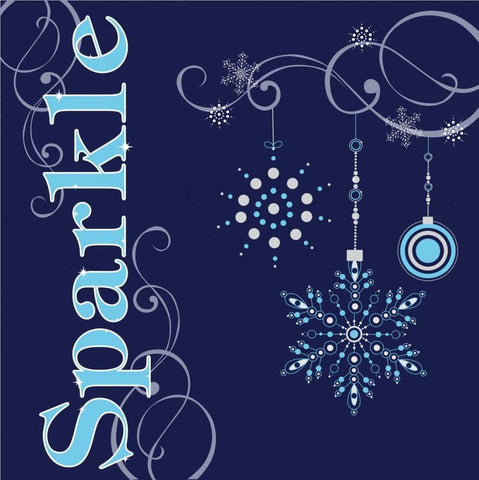 Winter Sparkle I White Modern Wood Framed Art Print with Double Matting by ND Art and Design