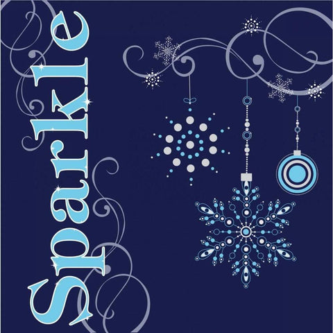 Winter Sparkle I Black Modern Wood Framed Art Print by ND Art and Design