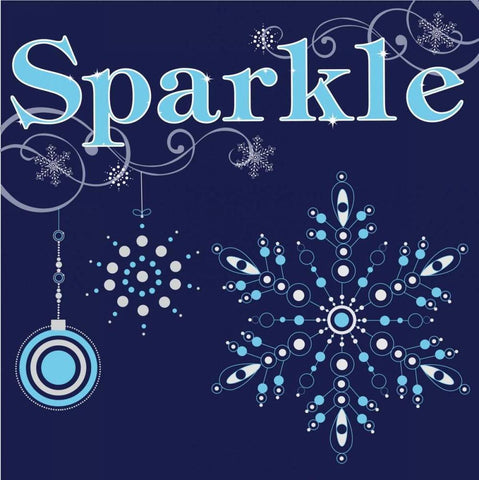 Winter Sparkle IX Black Ornate Wood Framed Art Print with Double Matting by ND Art and Design