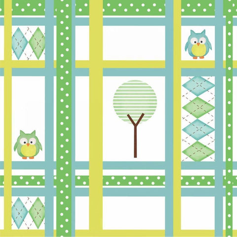 Hoot Blue V Black Modern Wood Framed Art Print with Double Matting by ND Art and Design