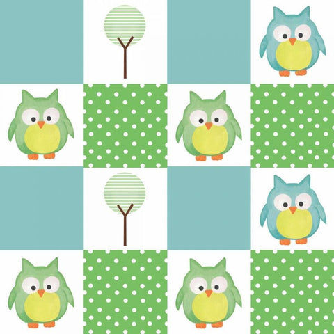 Hoot Blue VII Black Modern Wood Framed Art Print by ND Art and Design