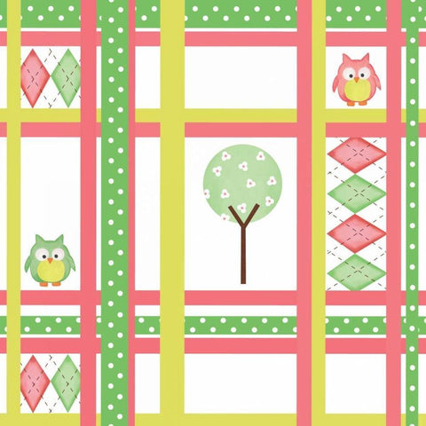 Hoot Pink V Black Ornate Wood Framed Art Print with Double Matting by ND Art and Design