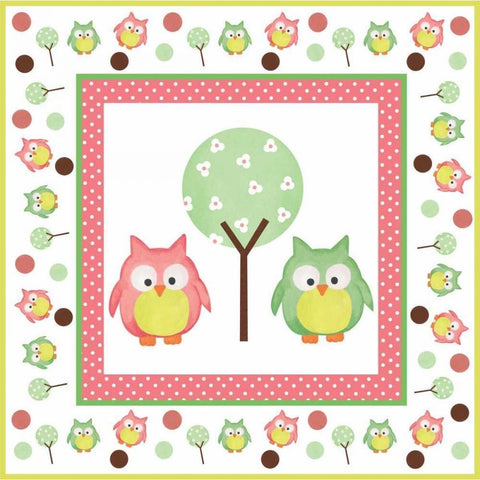 Hoot Pink XII Black Modern Wood Framed Art Print with Double Matting by ND Art and Design