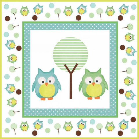 Hoot Blue XII Black Ornate Wood Framed Art Print with Double Matting by ND Art and Design