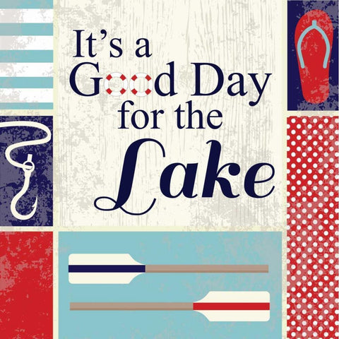 Lake I Black Modern Wood Framed Art Print with Double Matting by ND Art and Design