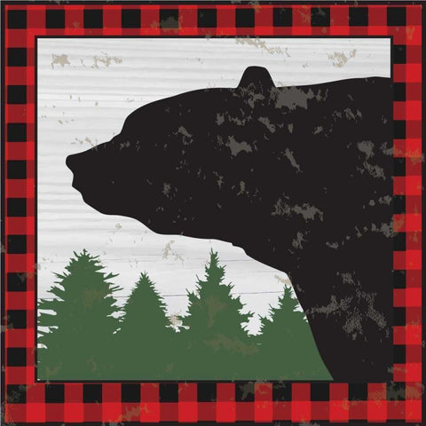 Lodge III Black Modern Wood Framed Art Print by ND Art and Design