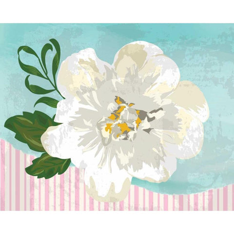 Floral III Black Modern Wood Framed Art Print by ND Art and Design