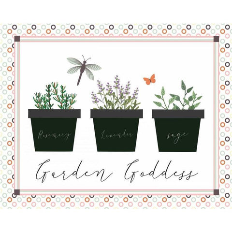 Garden II Black Modern Wood Framed Art Print with Double Matting by ND Art and Design