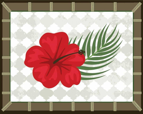 Tropical Leaf III White Modern Wood Framed Art Print with Double Matting by ND Art and Design