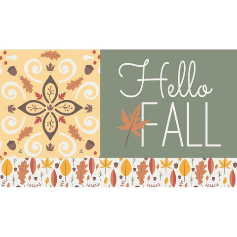 Hello Fall I White Modern Wood Framed Art Print by ND Art and Design