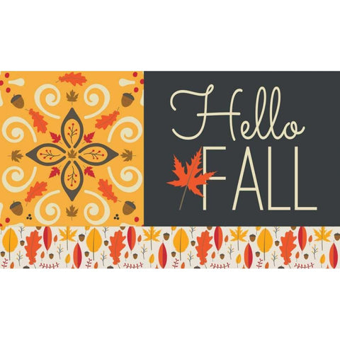 Hello Fall I Gold Ornate Wood Framed Art Print with Double Matting by ND Art and Design