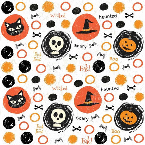 Hallows Eve IV Black Modern Wood Framed Art Print with Double Matting by ND Art and Design