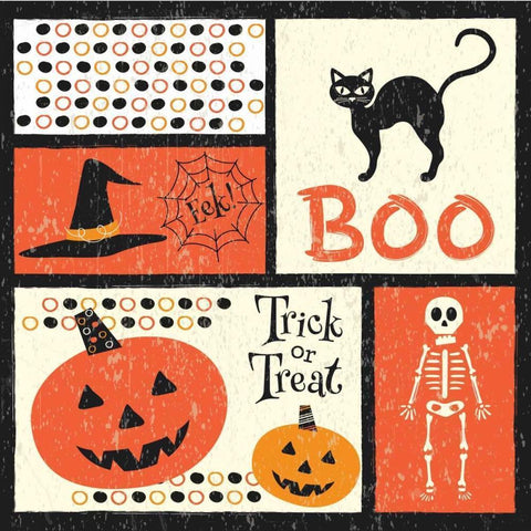 Hallows Eve VII Black Modern Wood Framed Art Print with Double Matting by ND Art and Design