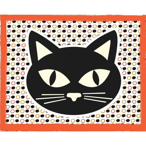 Black Cat Black Modern Wood Framed Art Print by ND Art and Design