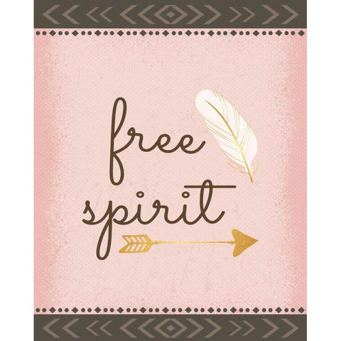 Free Spirit Gold Ornate Wood Framed Art Print with Double Matting by ND Art and Design