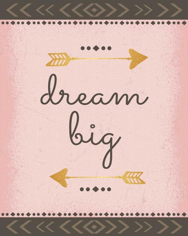 Dream Big Black Ornate Wood Framed Art Print with Double Matting by ND Art and Design