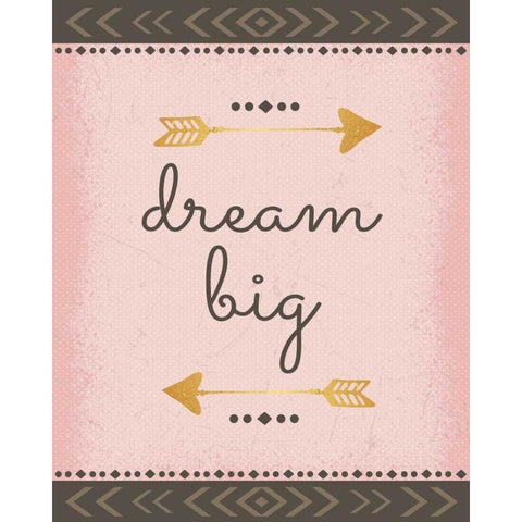 Dream Big Black Modern Wood Framed Art Print by ND Art and Design