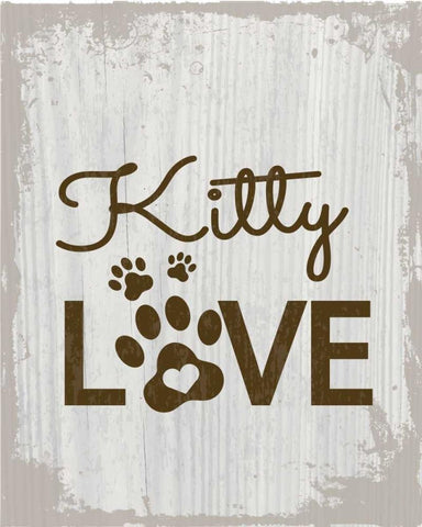 Kitty Love Black Ornate Wood Framed Art Print with Double Matting by ND Art and Design